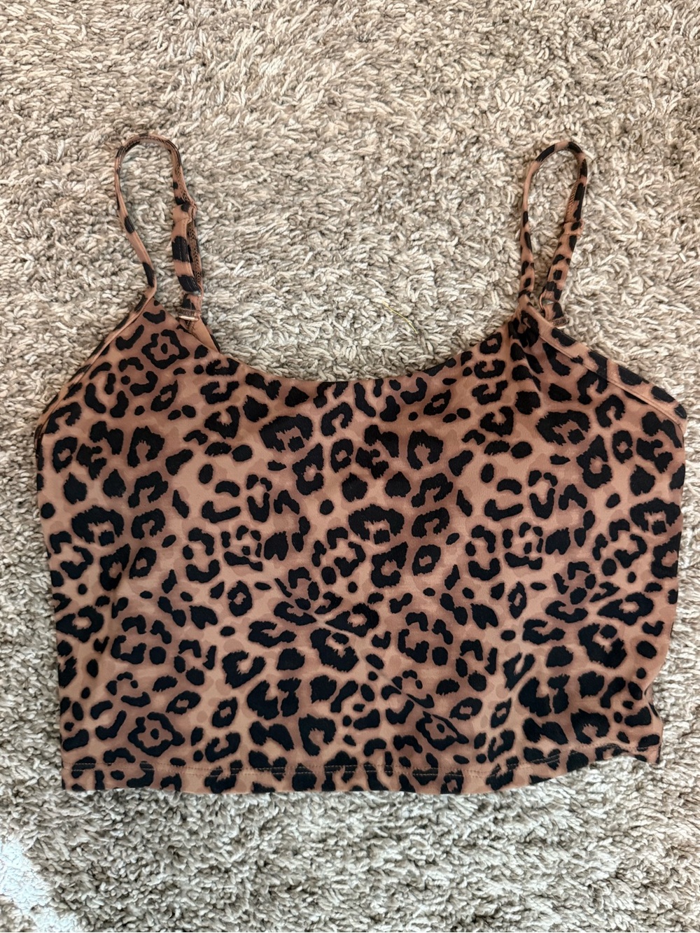 JoyLab Leopard Print Crop Athletic Top size M